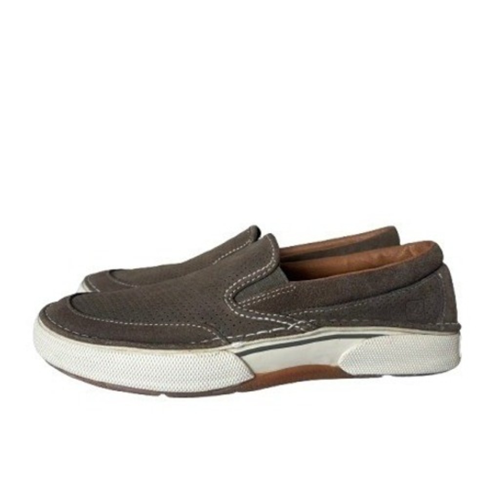 NWOT Sperry Top-Sider Mens 8M Brown Suede Perforated Slip On Loafers